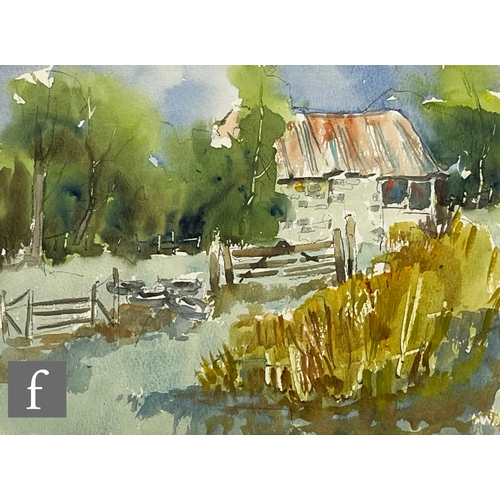 975 - VICTOR C. KELLY RCA, RBSA (BORN 1923) - Rural Cottage in a landscape, signed, framed, 26cm x 35cm, f... 