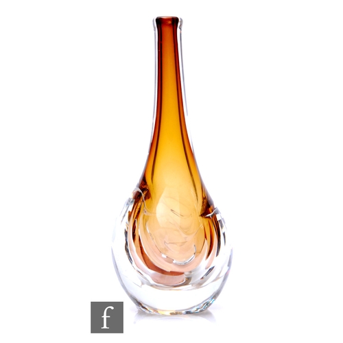 616 - A 20th Century Unikat Corona Graal glass vase by Professor Konrad Habermier, the globe and shaft for... 