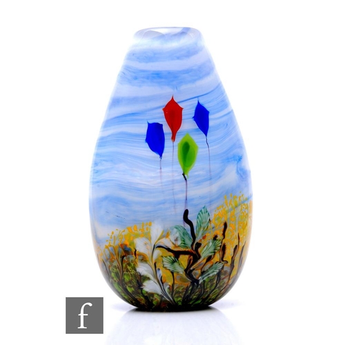 758 - A Richard Golding & Allister Malcolm for Station Glass contemporary free blown glass vase, cased... 