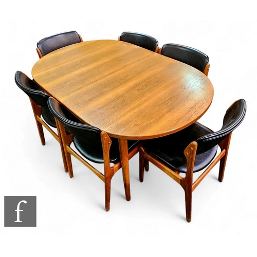 440 - A set of six Danish teak mid century chairs by Erik Buch for OD Møbler, Model 49, together with a Sc... 