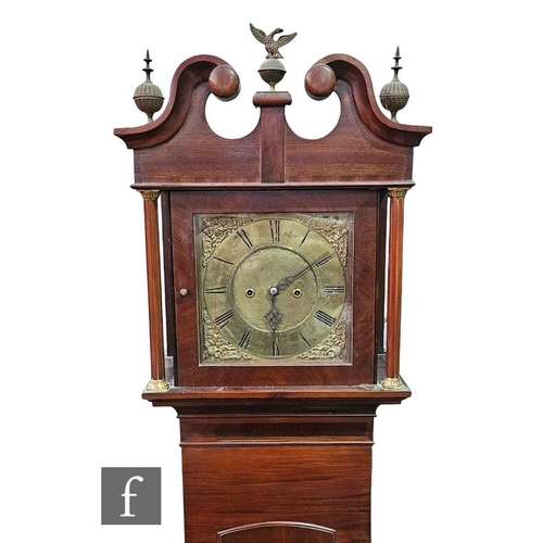 85 - An 18th Century brass longcase clock by Foden Congleton, eight day striking movement, enclosed by a ... 