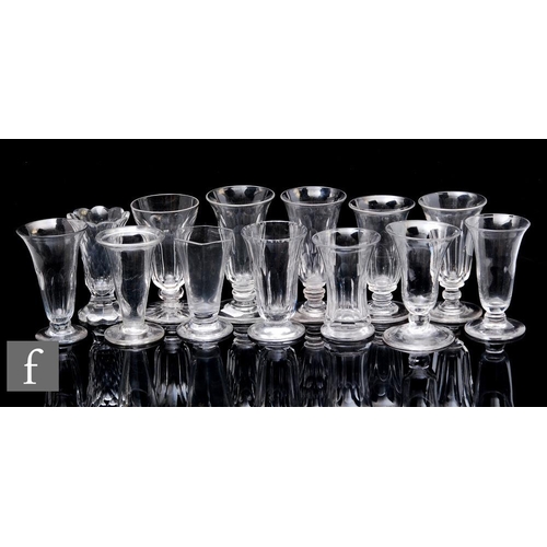 757 - A collection of 19th Century and later jelly glasses to include hexagonal moulded, petal moulded, ho... 