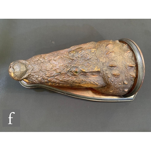 239 - A late 19th to early 20th Century taxidermy head study of Mugger Head crocodile (Crocodylus palustri... 