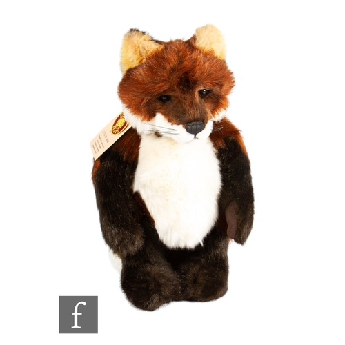 430 - A Charlie Bears CB621392 GumBoots Red Fox, in cinnamon, dark brown and white plush, limited edition ... 