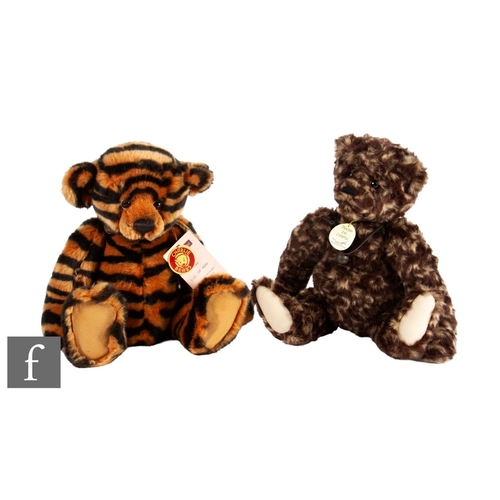 433 - Two Charlie Bears, CB125150 Shardul teddy bear, tiger stripe plush, limited edition 2168 of 4000 wit... 