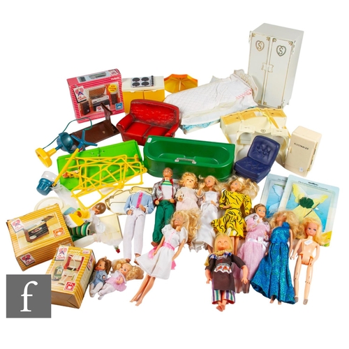 436 - A collection of assorted fashion dolls, mainly Mattel Barbie, with a selection of furniture and othe... 