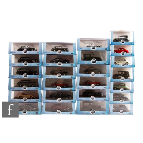 124 - A collection of Oxford Automobile Company 1:43 scale diecast model cars, all boxed. (25)