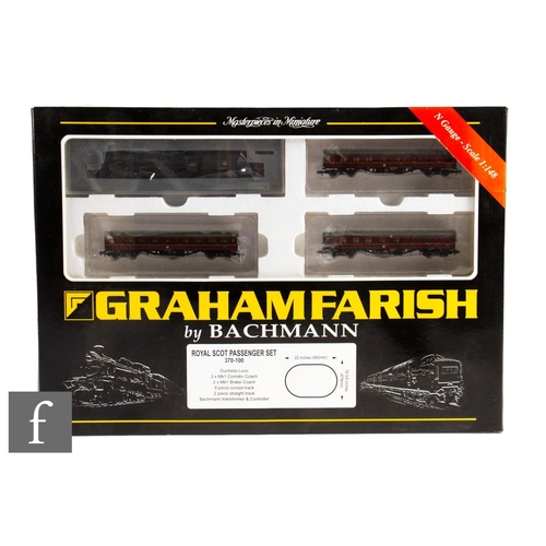 5 - An N gauge Graham Farish 370-100 Royal Scot Passenger train pack to include 4-6-2 BR green 'City of ... 