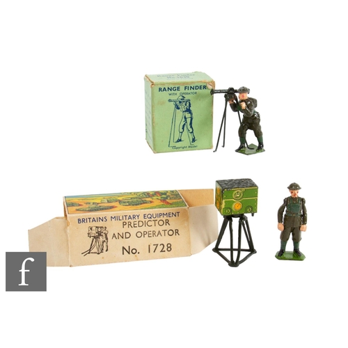 92 - Two Britains toy soldier sets, 1639 Range Finder (1946 version) comprising Tripod Mounted Range Find... 