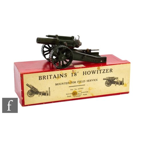 96 - A Britains 2107 18 inch Heavy Howitzer, Mounted for Field Service, 1955 Version, comprising Howitzer... 