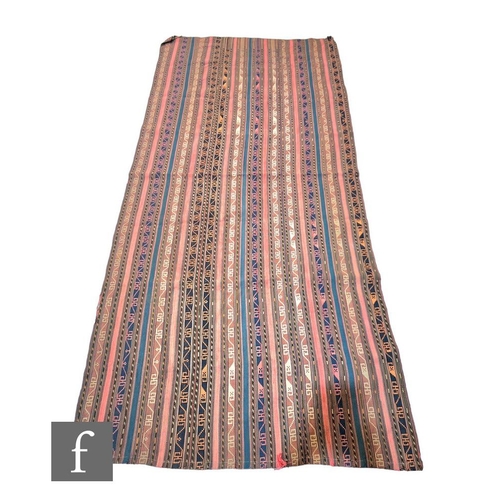 376 - A Turkish Maras Kilim rug, circa 1940/50, comprising a series of vertical bands with geometric desig... 