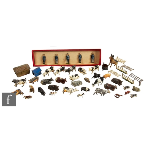 98 - A collection of assorted Britains hollowcast figures, to include toy soldiers, farm animals etc.