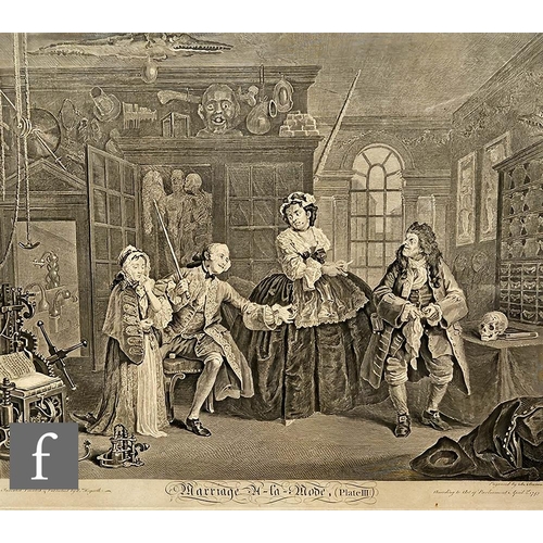 338 - AFTER WILLIAM HOGARTH - 'Marriage a la Mode', engraving, framed, 35cm x 44cm, frame size 49cm x 55cm... 