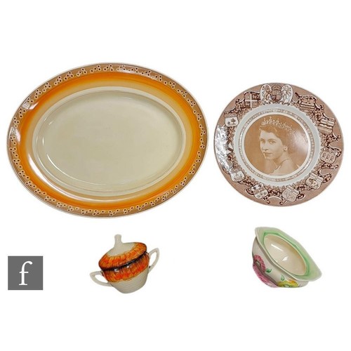 448 - AMENDED DESCRIPTION A small collection of Clarice Cliff ceramic items, a Wilkinson twin handled bowl... 