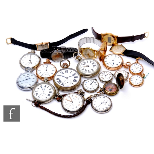 237 - Twelve assorted gold plated and white metal pocket and wrist watches to include full hunter, with fi... 