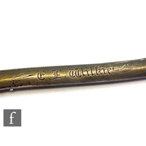 17 - A white metal retractable pencil modelled as an axe with 'For Axing Questions' to axe head, engraved... 