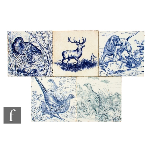 74 - A harlequin set of 19th Century Josiah Wedgwood & Sons Etruria 6 inch dust pressed tile, from a ... 