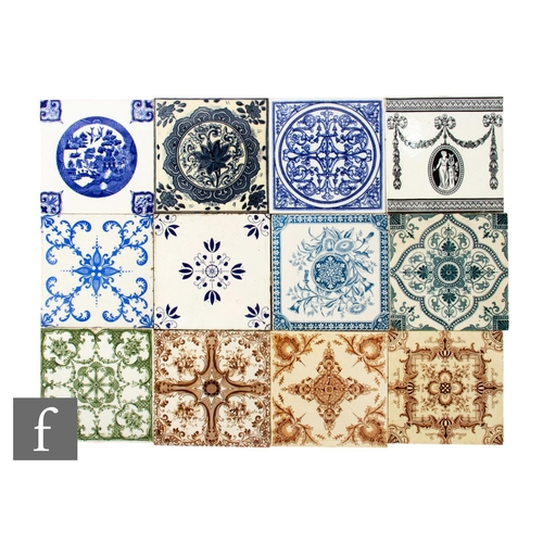 452 - A collection of 19th Century 6 inch dust pressed tiles to include examples from Henry Richards Tile ... 