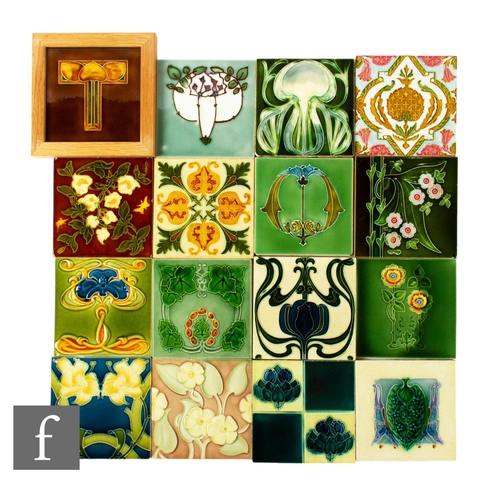 453 - A collection of 19th Century 6 inch dust pressed tiles from various factories to include Lea & B... 