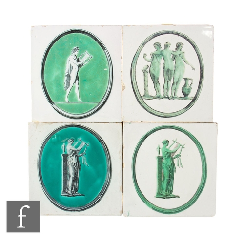 7 - A collection of four 18th Century Liverpool Delft tiles attributed to Sadler & Green, transfer d... 