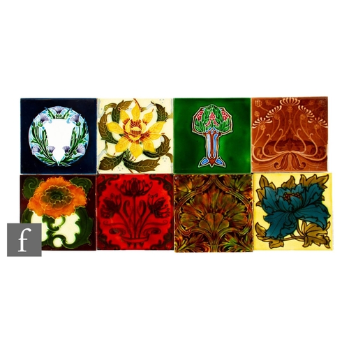 512 - An assorted collection of late 19th to early 20th Century 6 inch dust pressed tiles, makers to inclu... 