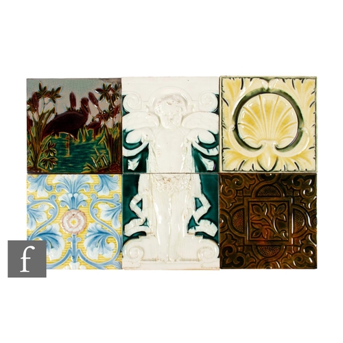 122 - An assorted collection of late 19th to early 20th Century 6 inch dust pressed tiles, to include a Pi... 