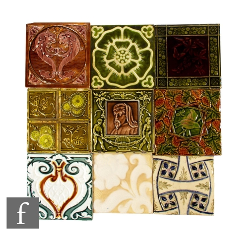 527 - An assorted collection of late 19th to early 20th Century 6 inch dust pressed tiles, makers to inclu... 