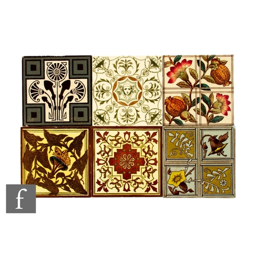 546 - An assorted collection of late 19th to early 20th Century 6 inch dust pressed tiles, makers to inclu... 