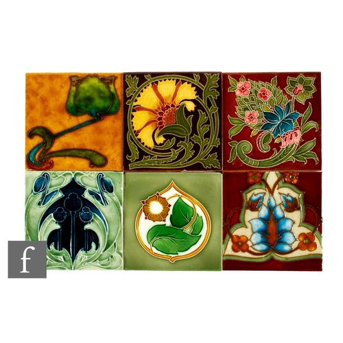 801 - A collection of early 20th Century 6 inch dust pressed tiles, makers to include Minton's China Works... 