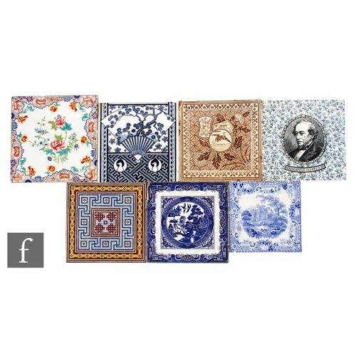 574 - An assorted collection of late 19th Century 8 inch dust pressed tiles, makers to include Minton's Ch... 