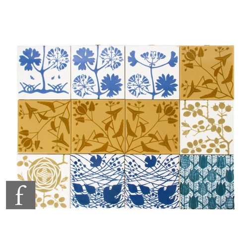 813 - A collection of assorted 20th Century H & R Johnson 6 inch dust pressed tiles, all with screen p... 