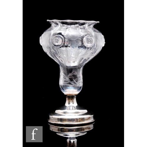 714 - An early 20th Century Stevens & Williams clear crystal glass vase circa 1905, the fluted gourd f... 