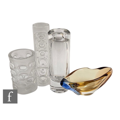 465 - A collection of 20th Century European studio glass, including a Peill & Putzler vase of cylindri... 