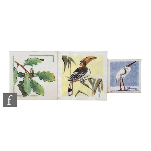 707 - A 20th Century Dunsmore Tile to a Minton 4 inch dust pressed blank, stencilled over a white ground w... 