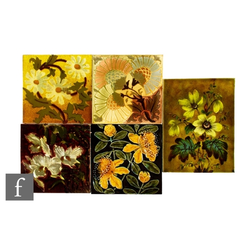 818 - A collection of Four assorted early 20th Century 6 inch dust pressed tiles, makers to include Gibbon... 