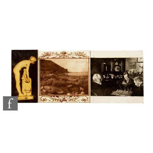 588 - Two dust pressed 6 inch photographic tiles, a Photographic Tile Co example by George Grundy depictin... 