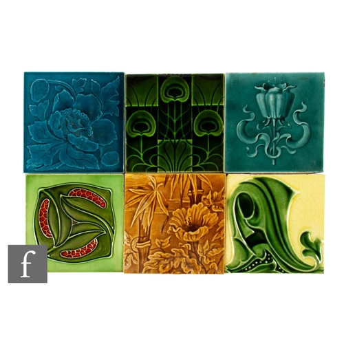 837 - An assorted collection of early 20th Century 6 inch dust pressed tiles, makers to include H & R ... 