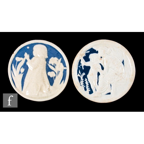 608 - A late 19th Century Della Robbia Pottery Ltd of Birkenhead circular plastic clay roundel, relief mou... 