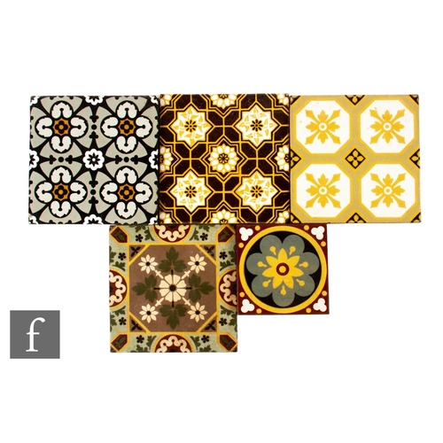 620 - A collection of late 19th Century 6 inch and 4 inch encaustic tiles, makers to include Minton & ... 