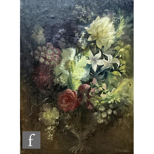 8 - MARY FEDDEN, OBE, RA, PPRWA (1915–2012) - Summer flowers in a vase, oil on canvas, signed and dated ... 