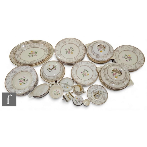 130 - A large and comprehensive Clarice Cliff dinner service to include graduated plates, tureens, toast r... 