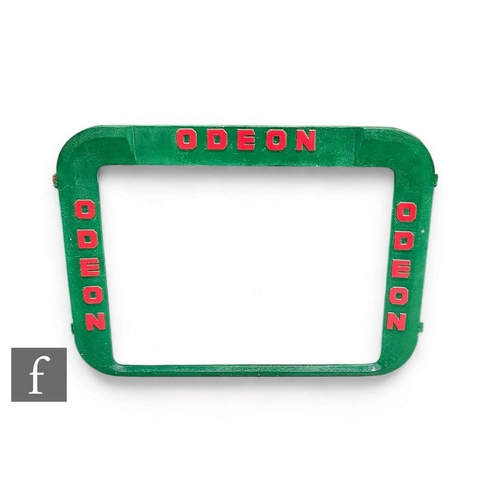 279 - A 1950s or later Odeon cinema forthcoming film sign, stepped green border with raised red lettering,... 