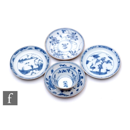 31 - A collection of Chinese shipwreck porcelain, to include a matched tea bowl and saucer with three ass... 