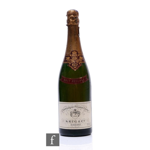 524 - A bottle of 1960s Krug Private Cuvee Brut Reserve champagne.PLEASE VIEW CONDITION REPORT