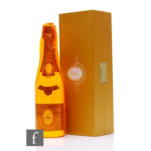 528 - A bottle of 2006 Louis Roederer Cristal champagne, boxed and with unopened cellophane and booklet, 7... 