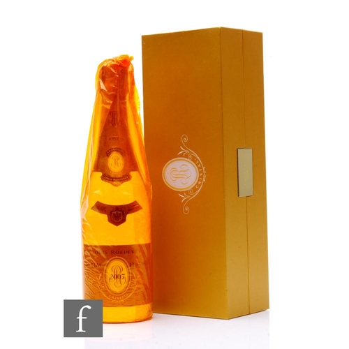 529 - A bottle of 2007 Louis Roederer Cristal champagne, boxed and with unopened cellophane and booklet, 7... 