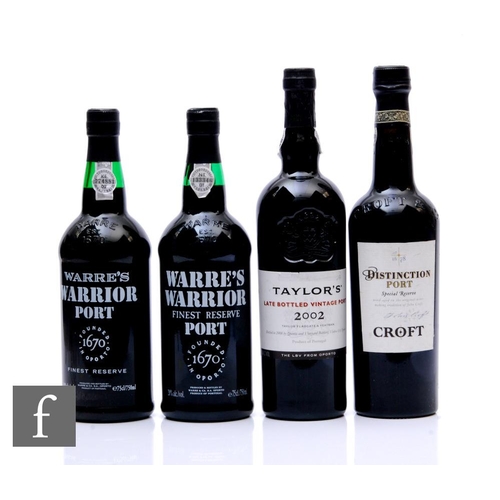 549 - Four bottles of vintage port, to include two bottles of Warre's Warrior finest reserve port, a bottl... 