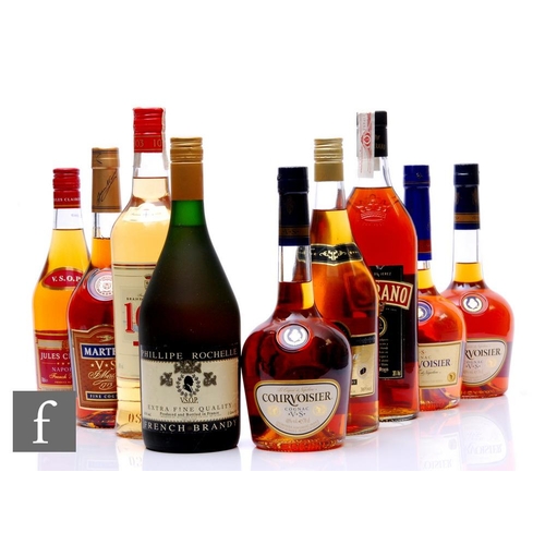 558 - Nine bottles of cognac, to include Courvoisier, Jules Clairon and Philip Rochelle. (9)PLEASE VIEW CO... 