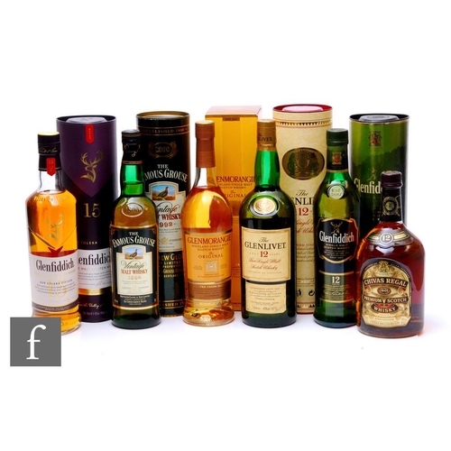 585 - A collection of Scottish single malt whiskies, to include a Glenfiddich Solera Fifteen 70cl in origi... 