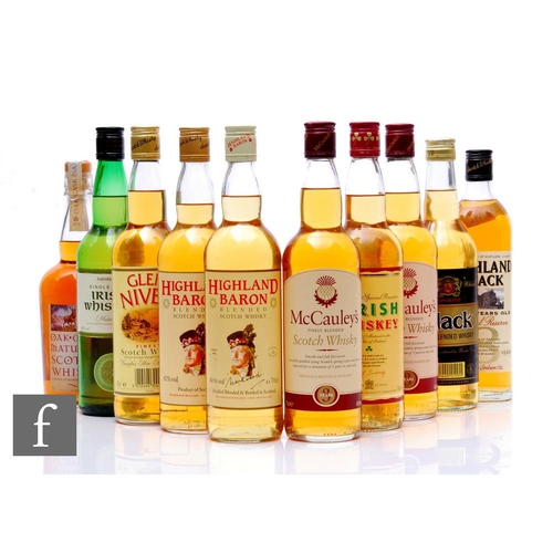 596 - Ten bottles of Scottish and Irish blended whisky, to include two bottles of MaCauley's 3 years aged,... 